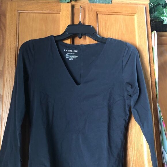 Everlane V-Neck Long Sleeve Thong Bodysuit - L - Picture 3 of 11